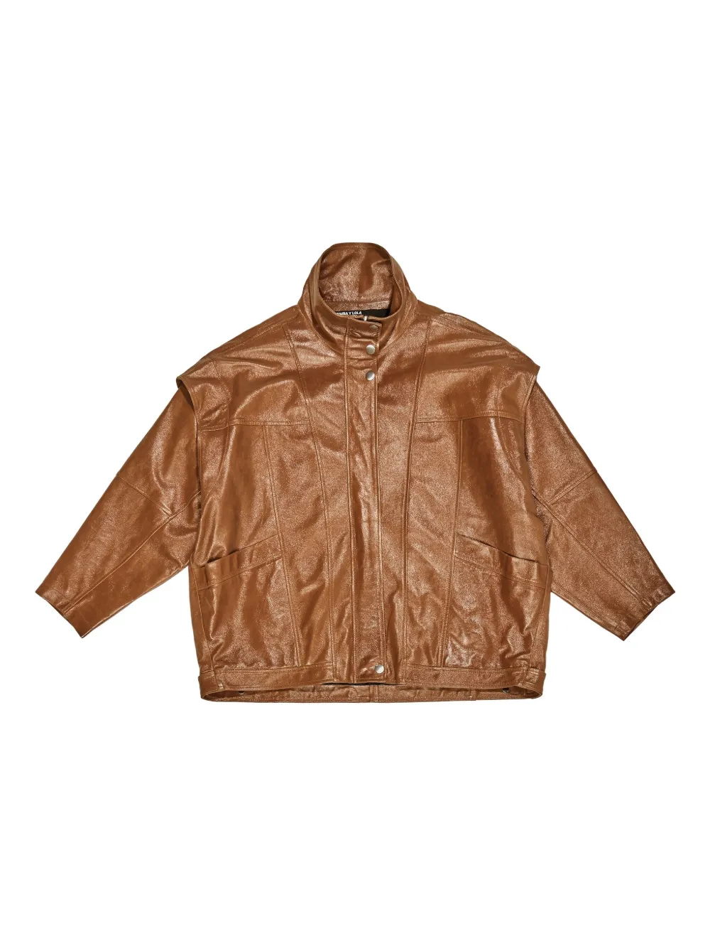 Bimba Y Lola Leather Jacket In Brown
