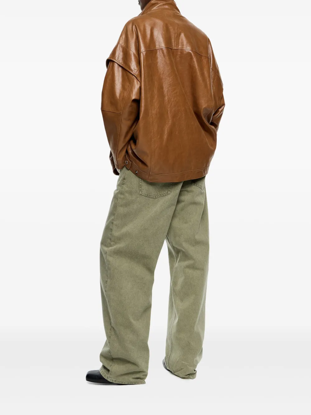 Bimba Y Lola Leather Jacket In Brown
