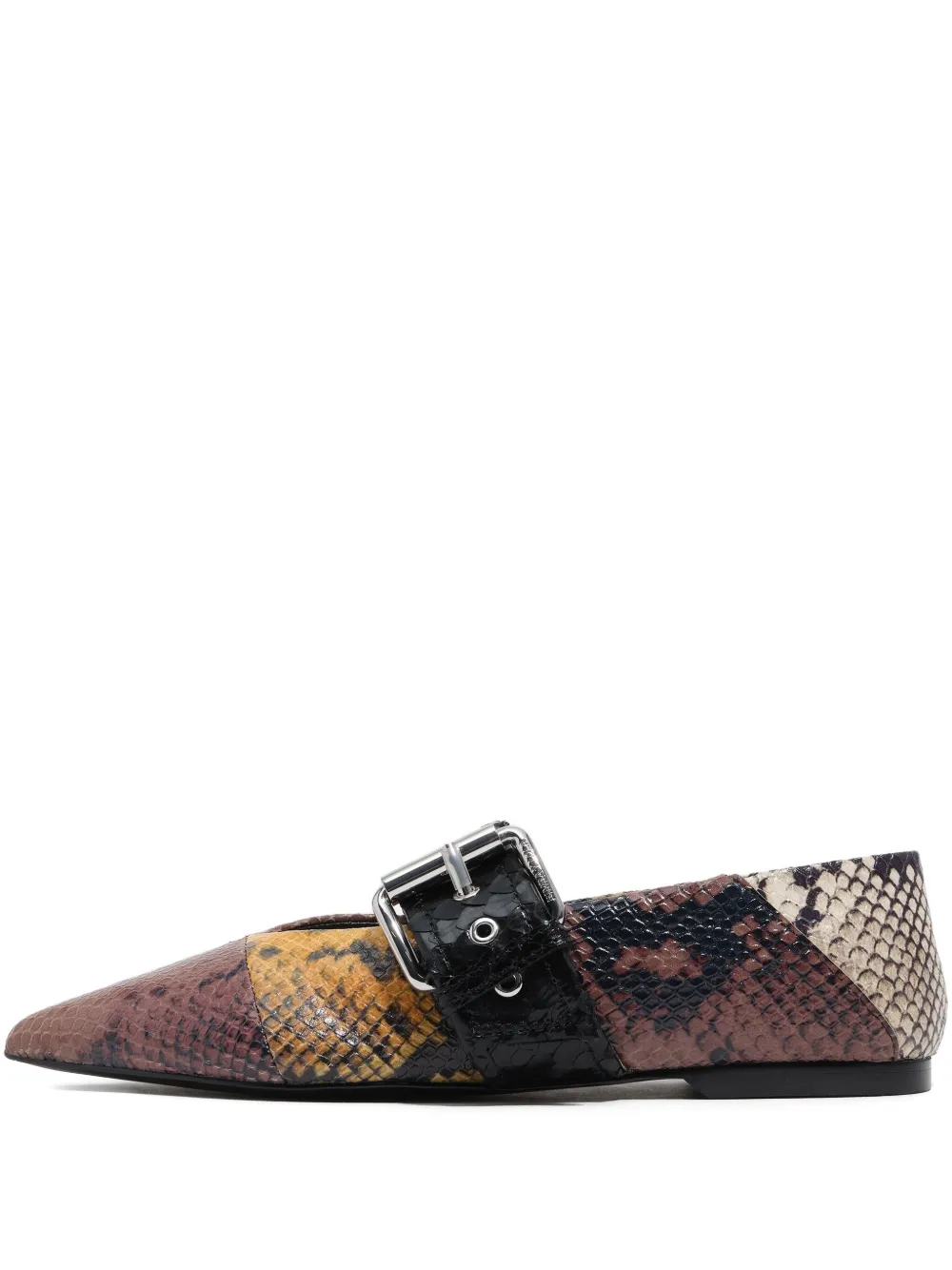 Bimba Y Lola Buckle-detail Ballet Flats In Brown