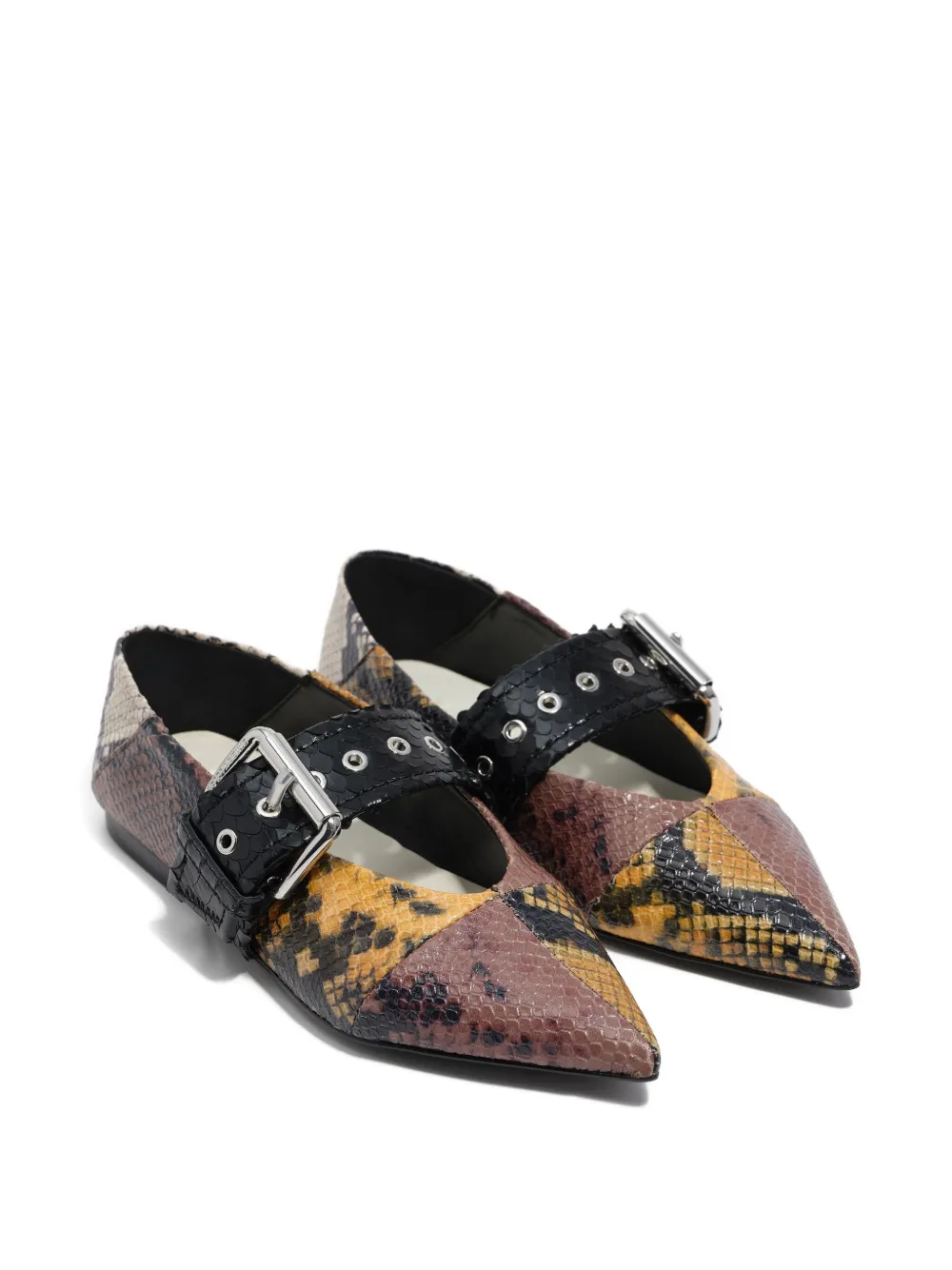 Bimba Y Lola Buckle-detail Ballet Flats In Brown