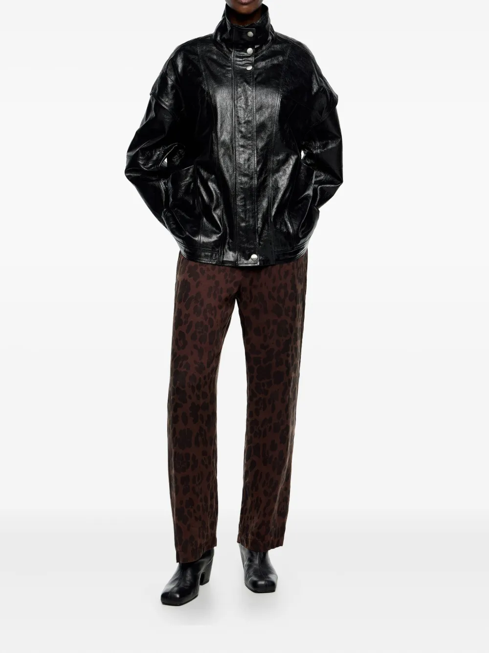 Bimba Y Lola Leopard-print Trousers In Brown