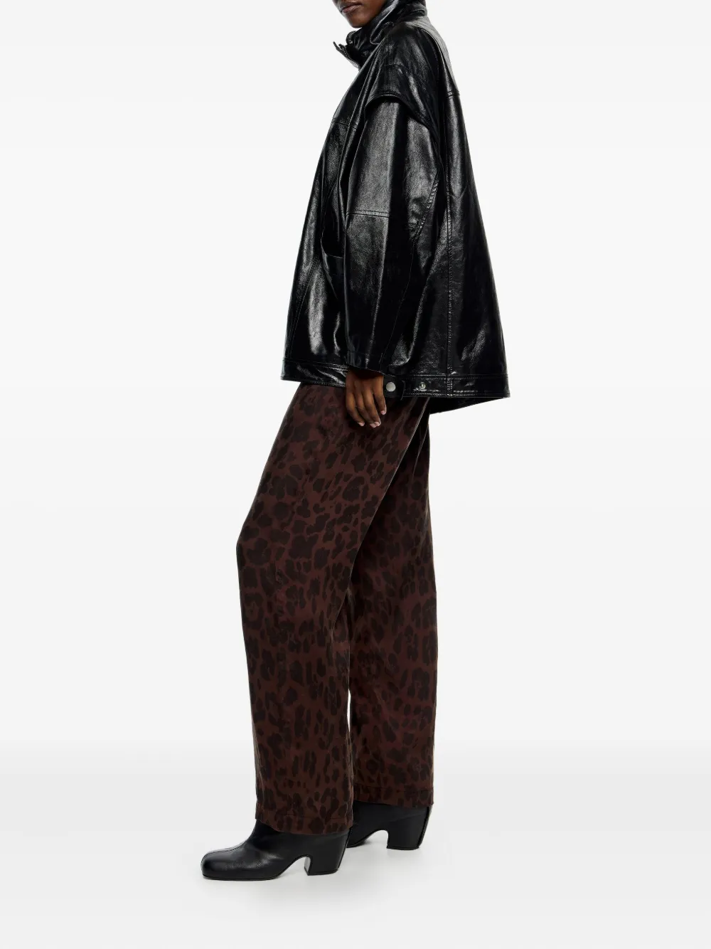 Bimba Y Lola Leopard-print Trousers In Brown