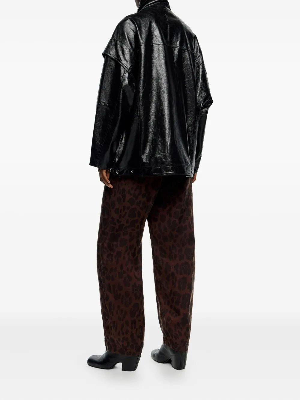 Bimba Y Lola Leopard-print Trousers In Brown