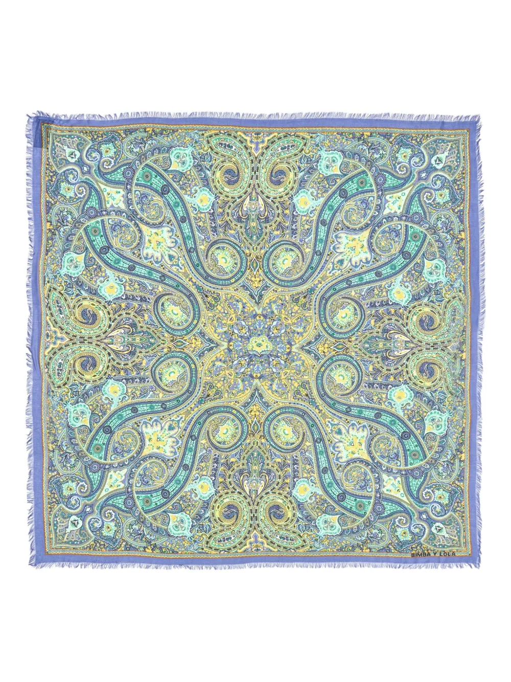 Bimba Y Lola Paisley Fringed Scarf In Green