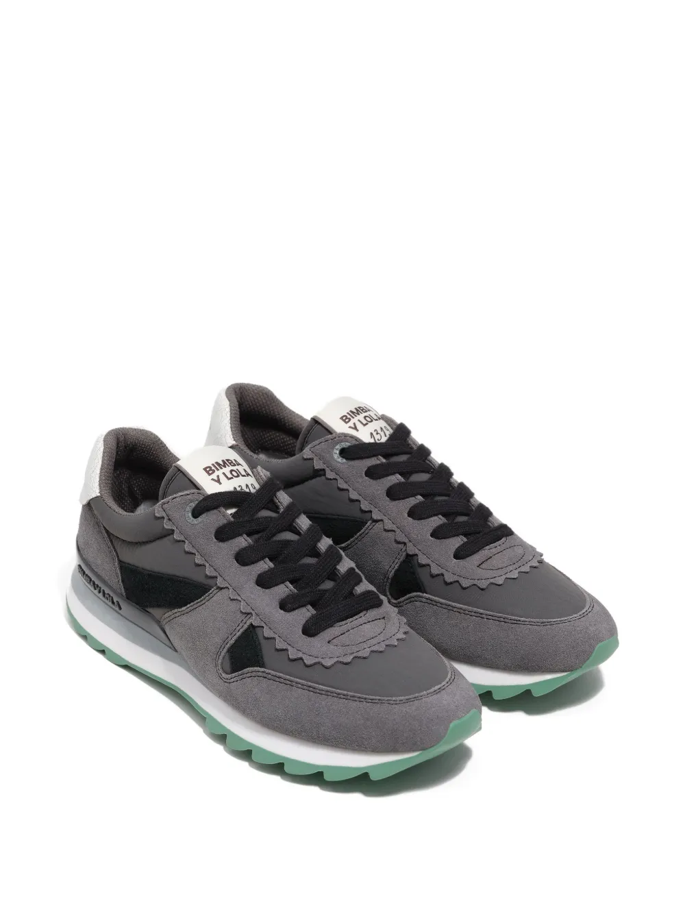 Bimba Y Lola Scalloped Panel Sneakers In Gray