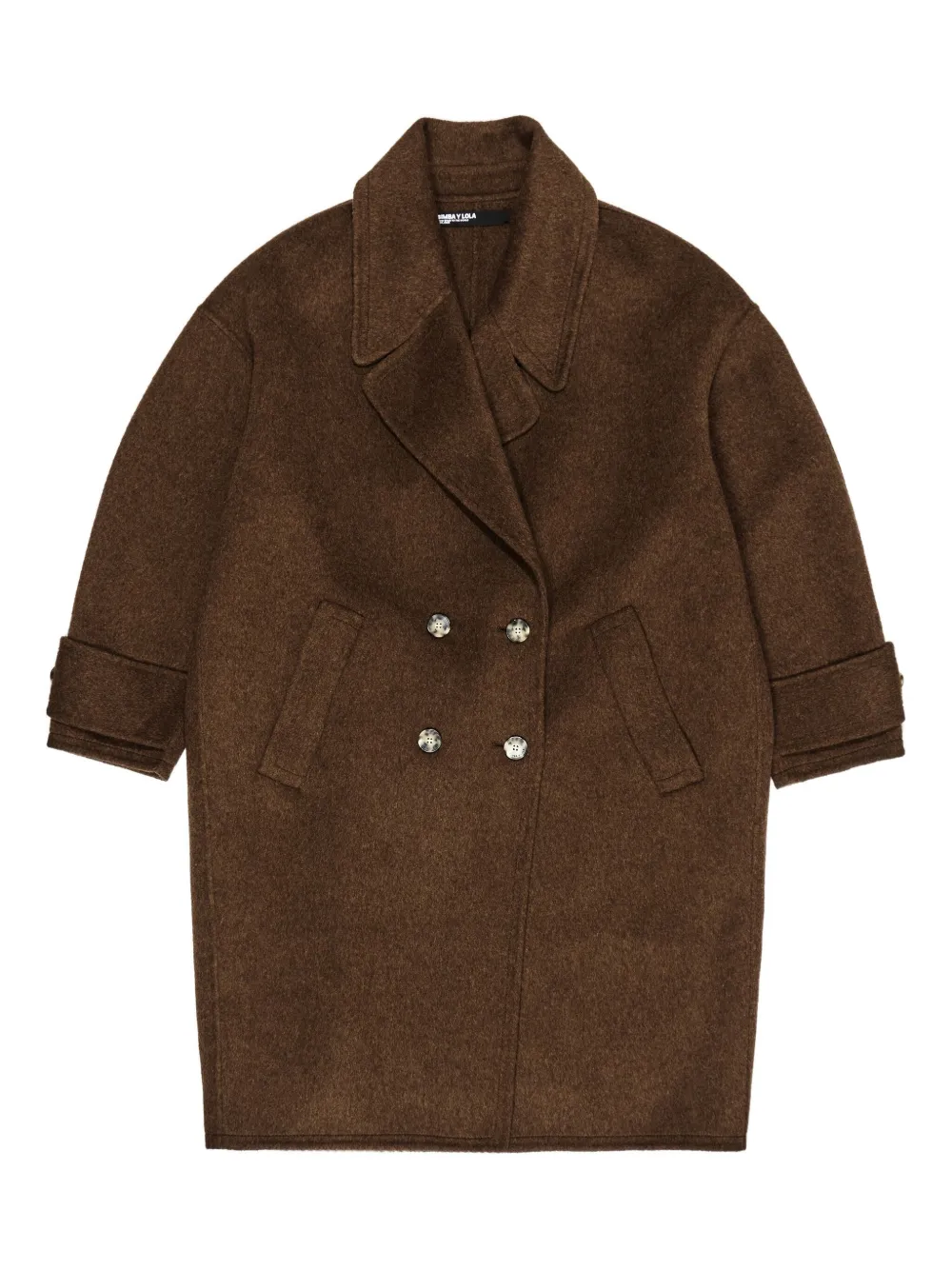 Bimba Y Lola Buttoned Coat In Brown