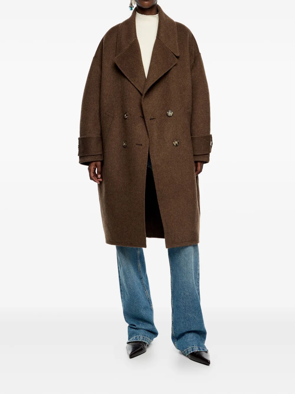 Bimba Y Lola Buttoned Coat In Brown