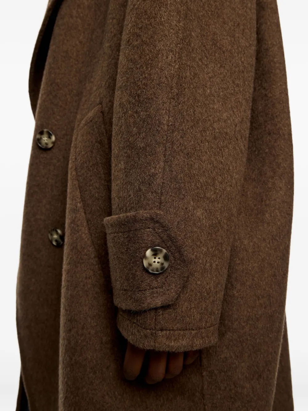 Bimba Y Lola Buttoned Coat In Brown