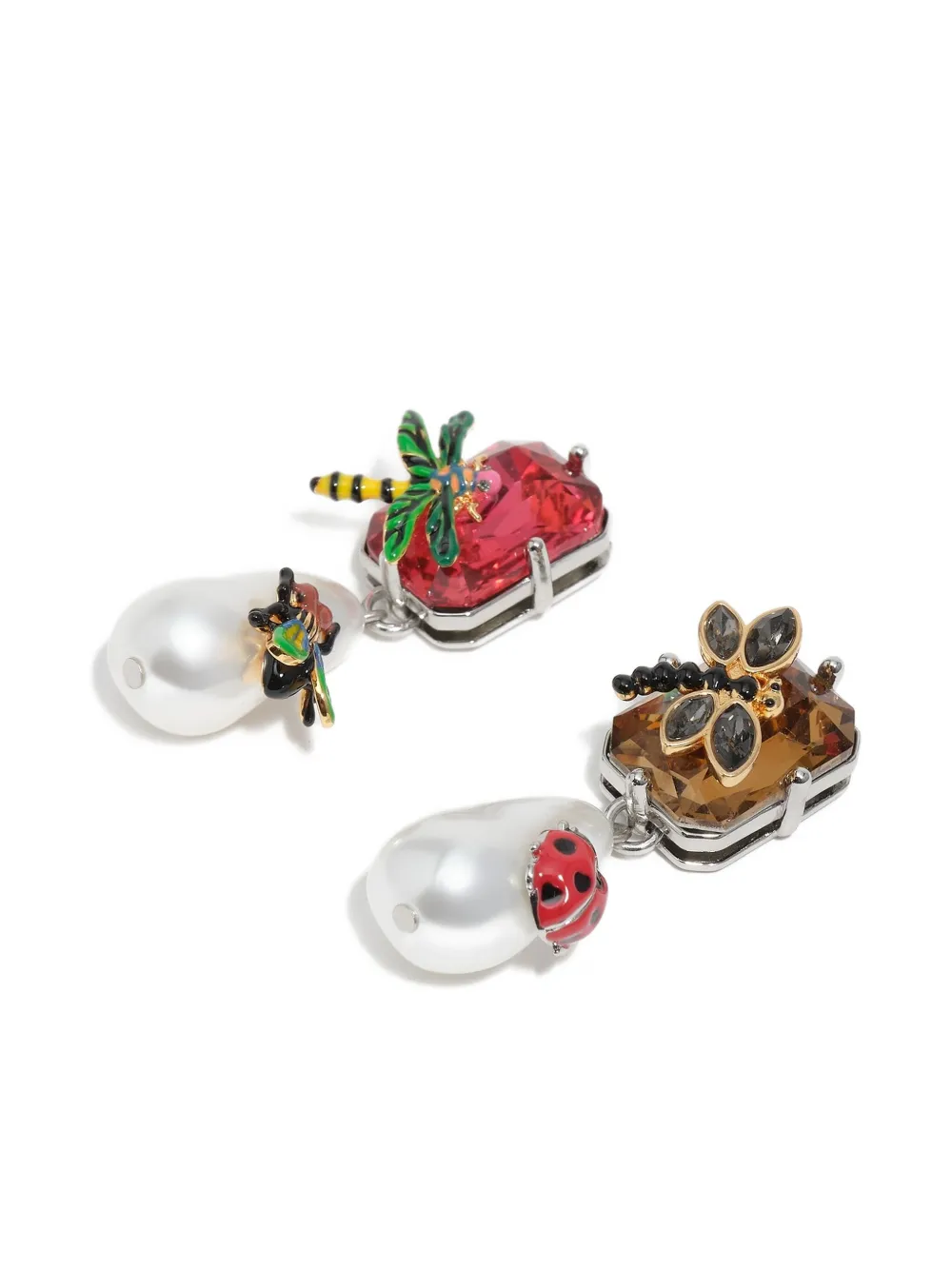Bimba Y Lola Insect-embellished Drop Earrings In Multi