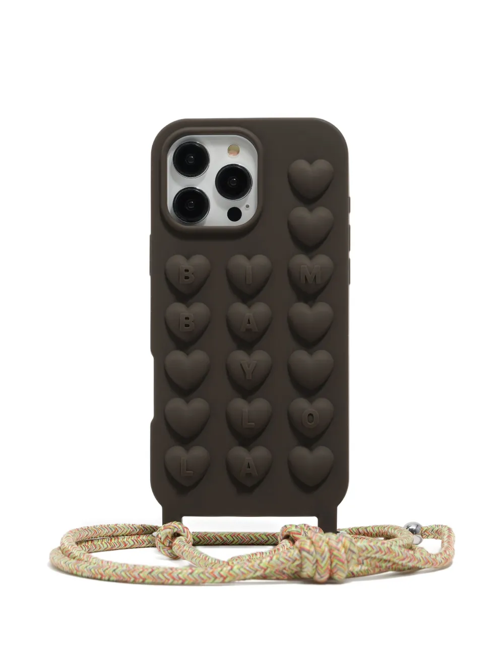 Bimba Y Lola Heart-embellished Iphone 16 Pro Max Phone Case In Brown
