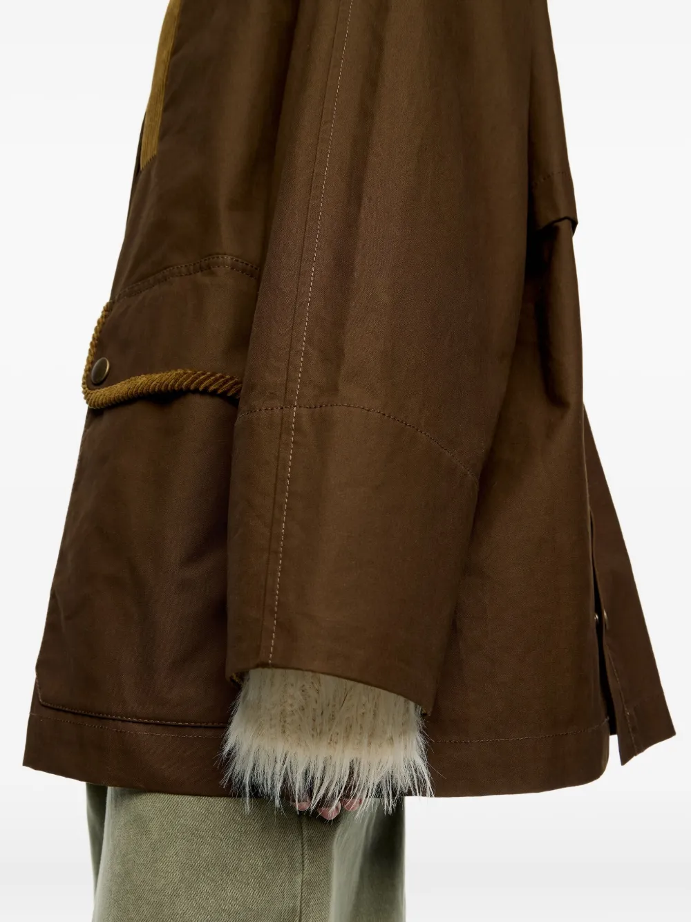 Bimba Y Lola Corduroy-collar Cotton Jacket In Brown