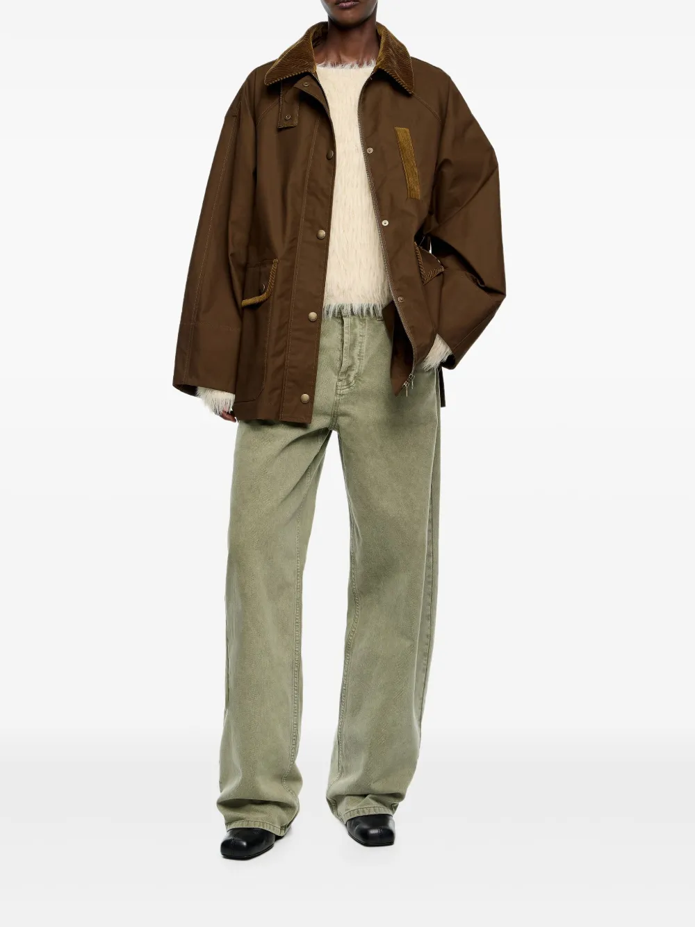 Bimba Y Lola Corduroy-collar Cotton Jacket In Brown