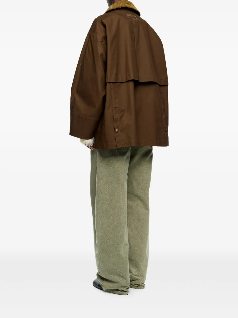 Bimba Y Lola Corduroy-collar Cotton Jacket In Brown