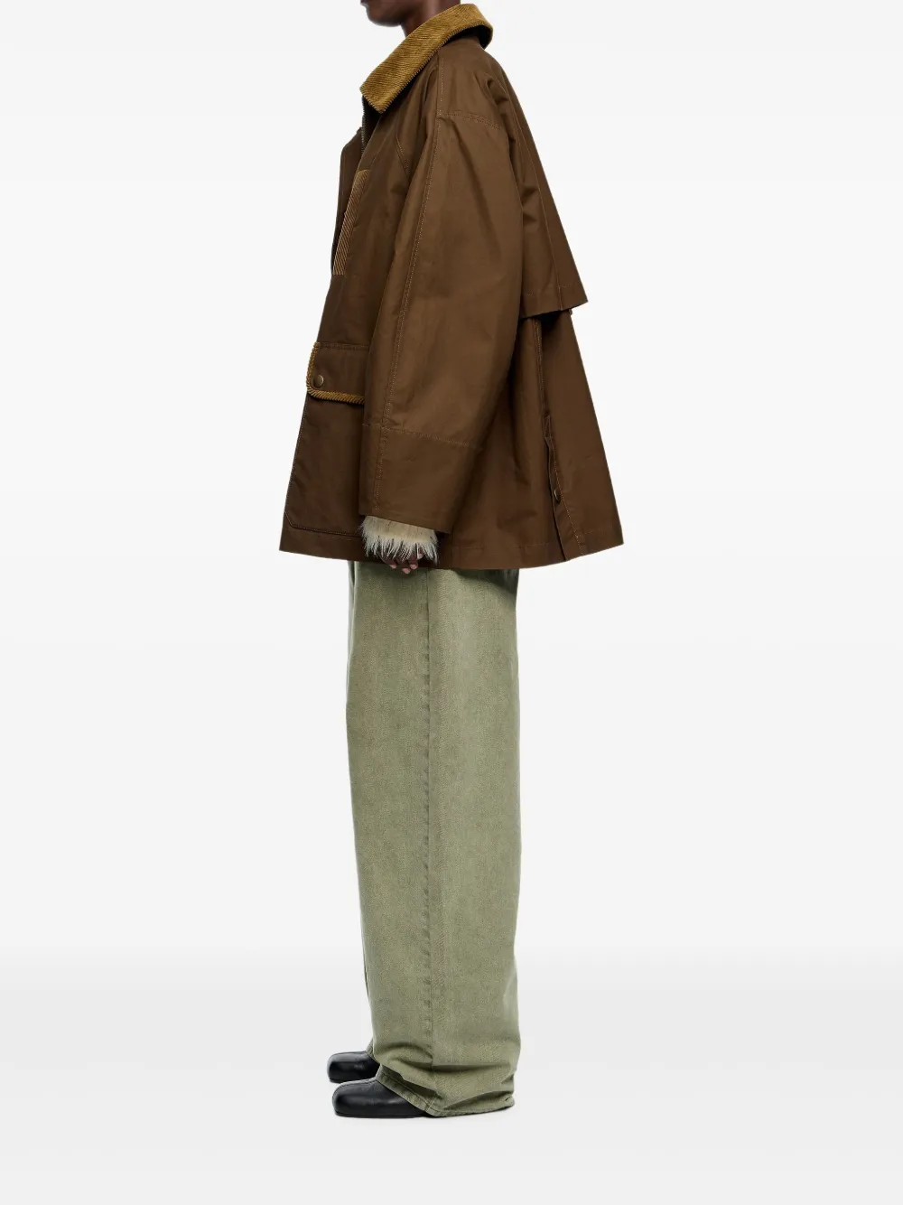 Bimba Y Lola Corduroy-collar Cotton Jacket In Brown