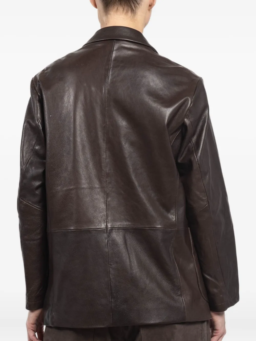 Giorgio Brato X Jade Button Leather Jacket In Brown