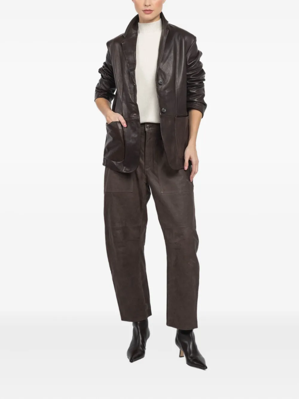 Giorgio Brato X Jade button leather jacket | Blazers | Image 2