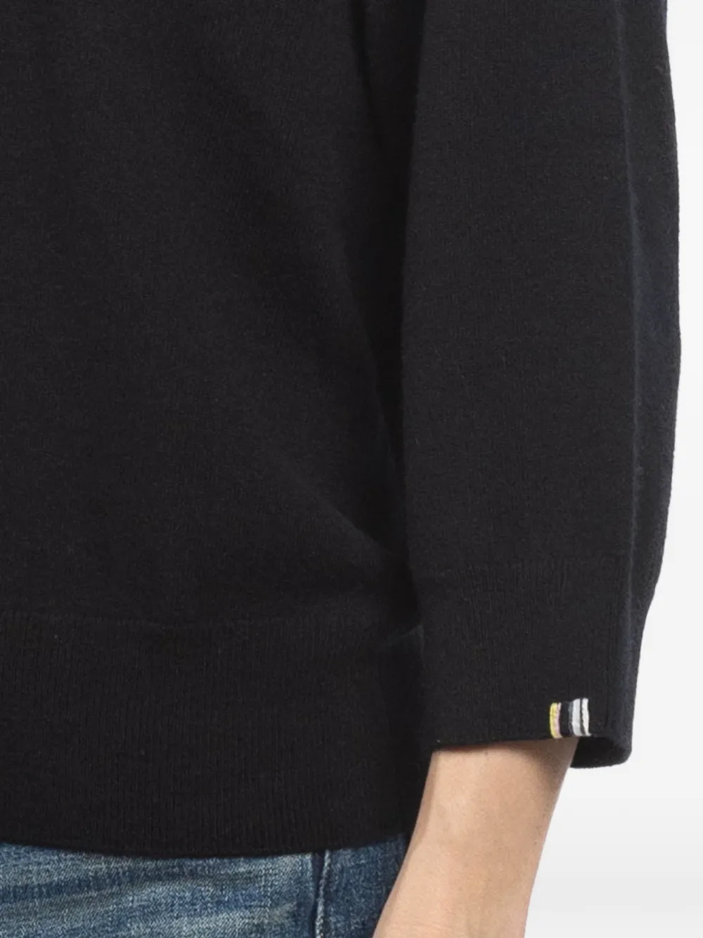 extreme cashmere N°398 Jewel trui met ronde hals en korte mouwen Zwart