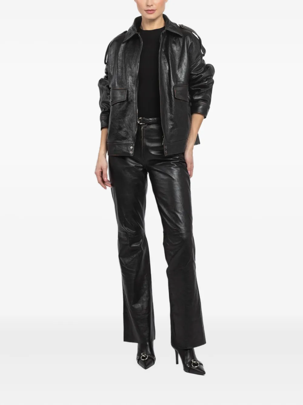 Giorgio Brato X Jade faux-fur collar pocket jacket | Leather Jackets | Image 2