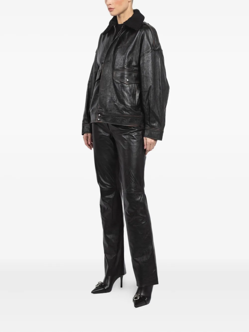 Giorgio Brato X Jade Jacke Mit Kragen Aus Faux Fur In Black