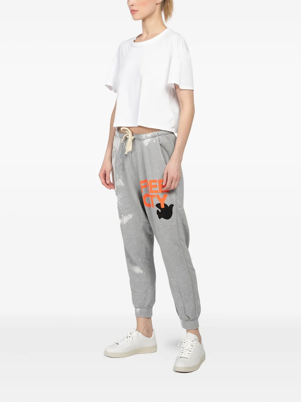 Freecity Drawstring-waist Track Pants In Gray