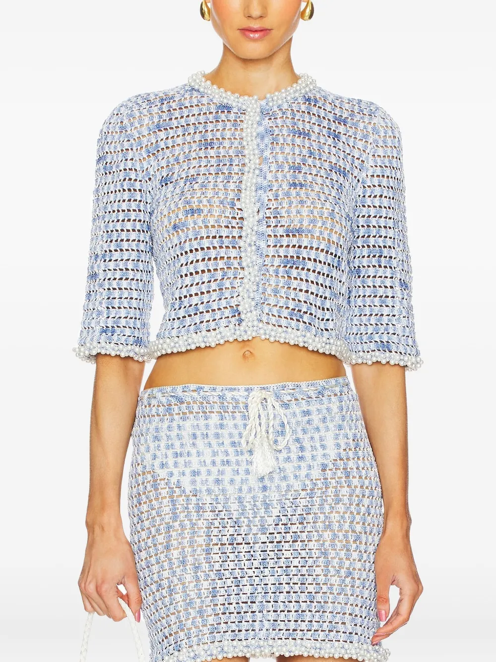 My Beachy Side Cardigan Galia all'uncinetto - Blu