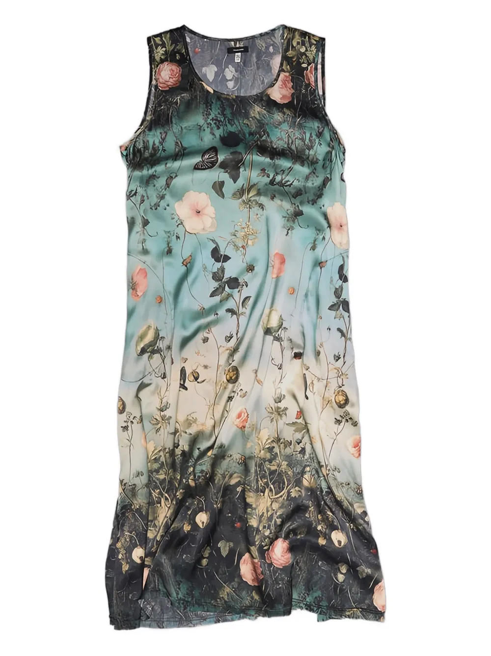 R13 Floral-print Sleeveless Midi Dress In Blue