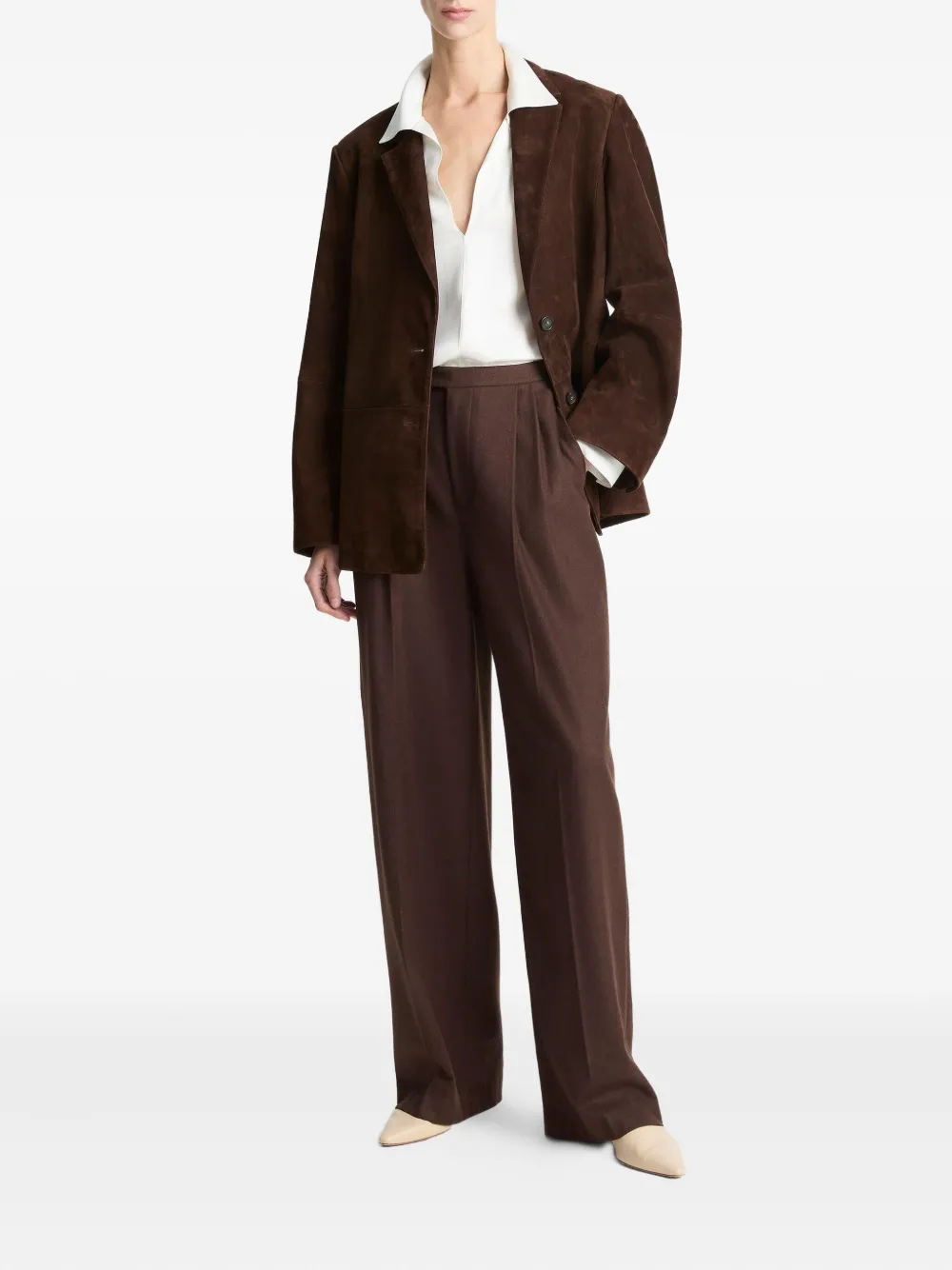 Vince Suede Jacket In Brown