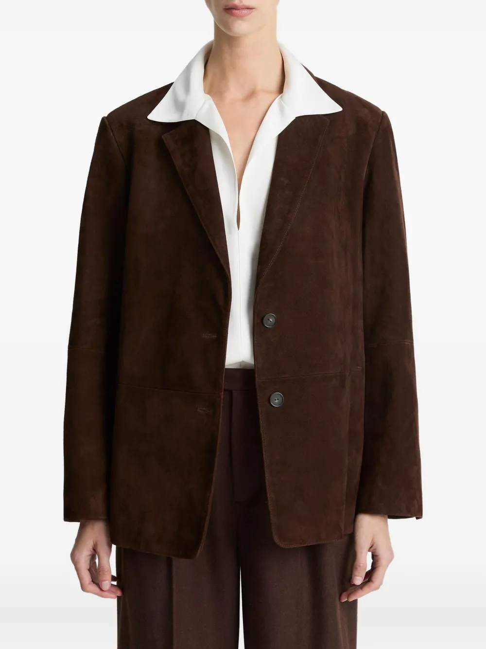 Vince Suede Jacket In Brown