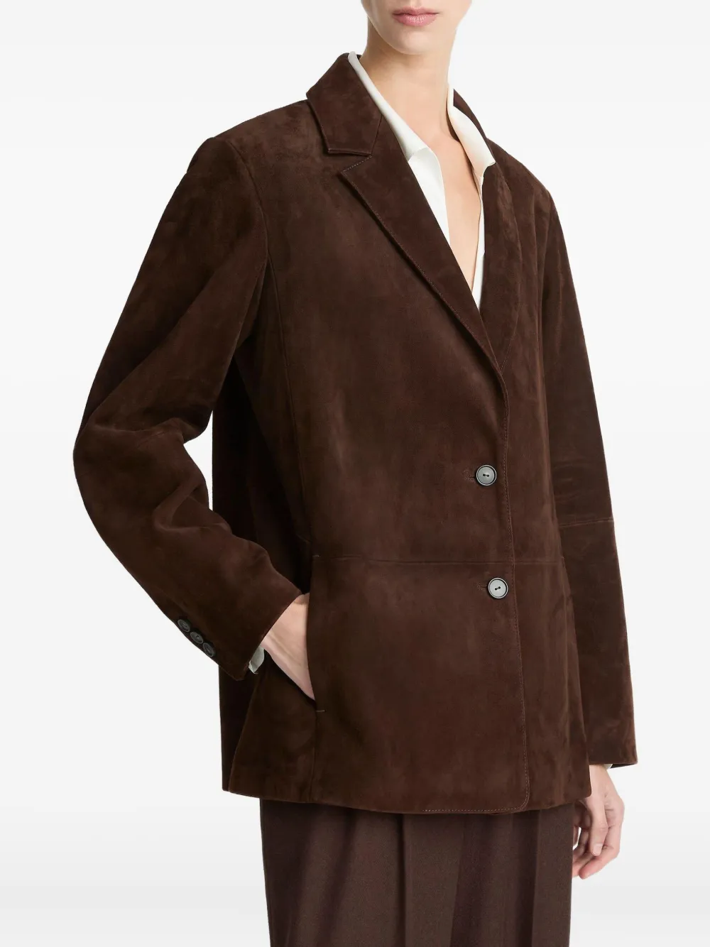 Vince Suede Jacket In Brown