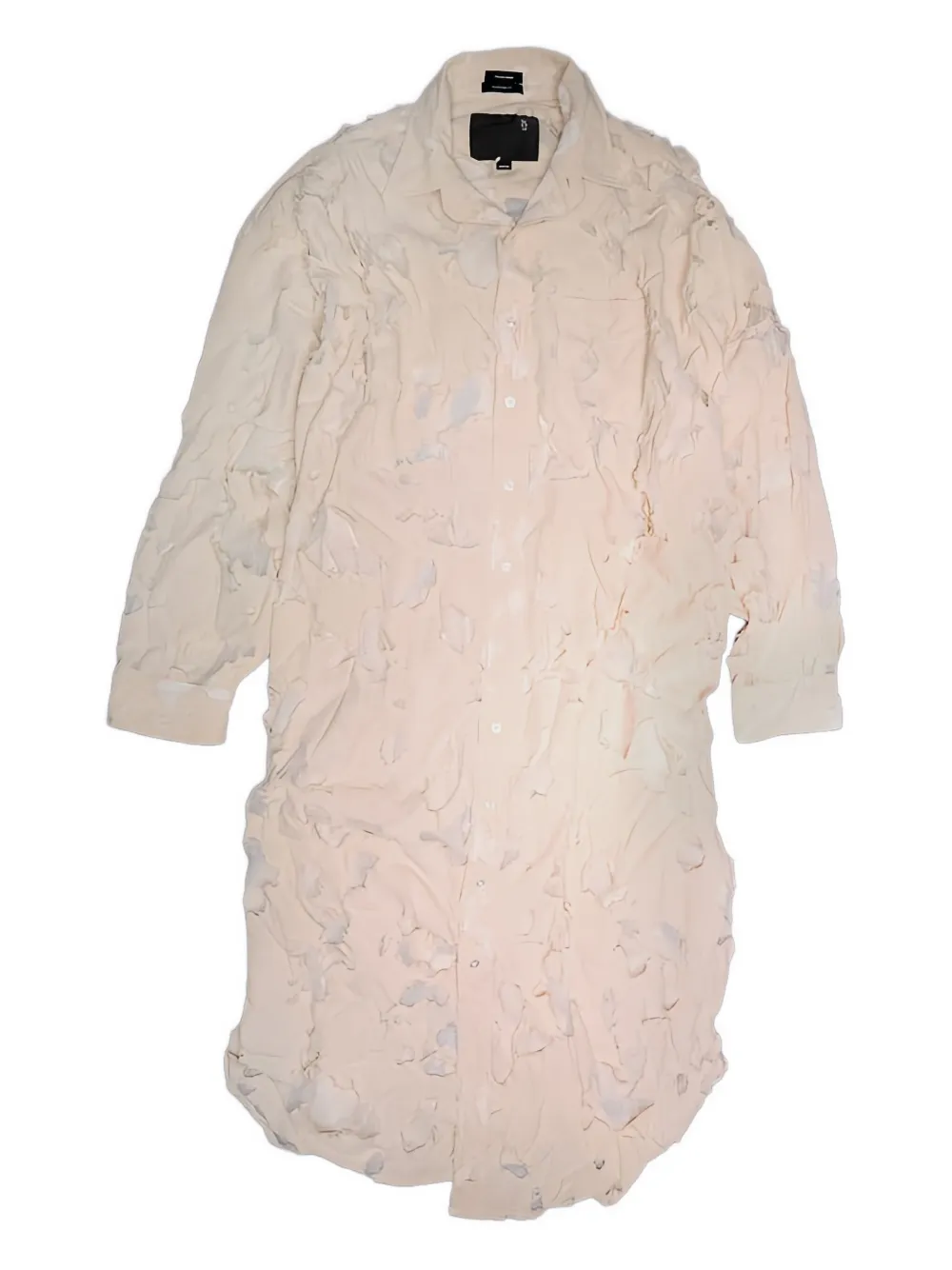 R13 Distressed-effect Midi Shirt Dress In Neutral