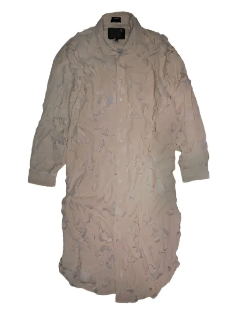R13 distressed-effect midi shirt dress