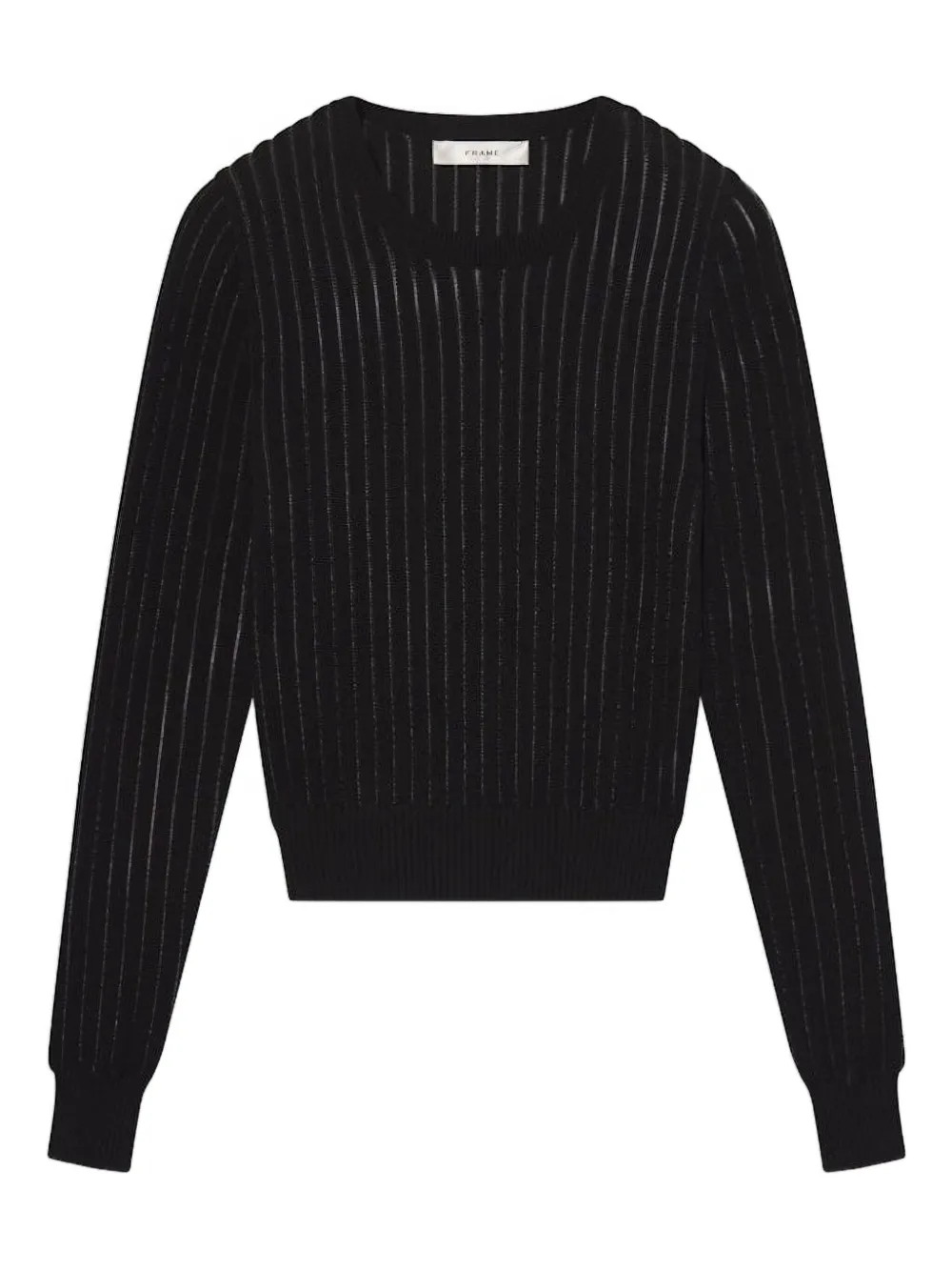 FRAME ストライプ ロングスリーブトップ - ブラック