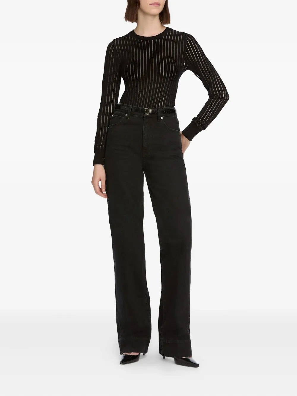 FRAME striped long-sleeve top | Knitted Sweaters | Image 2