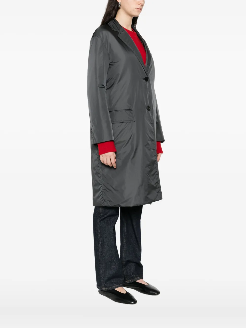 ASPESI Jas met zak met knoop Grijs