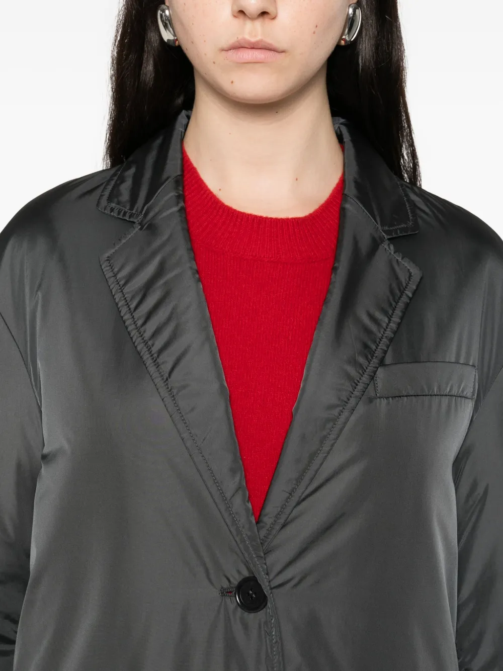 ASPESI Jas met zak met knoop Grijs