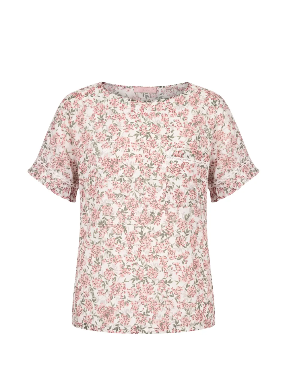 Kristina Ti t-shirt volanté à fleurs - Blanc Kristina Ti t-shirt volanté à fleurs - Blanc