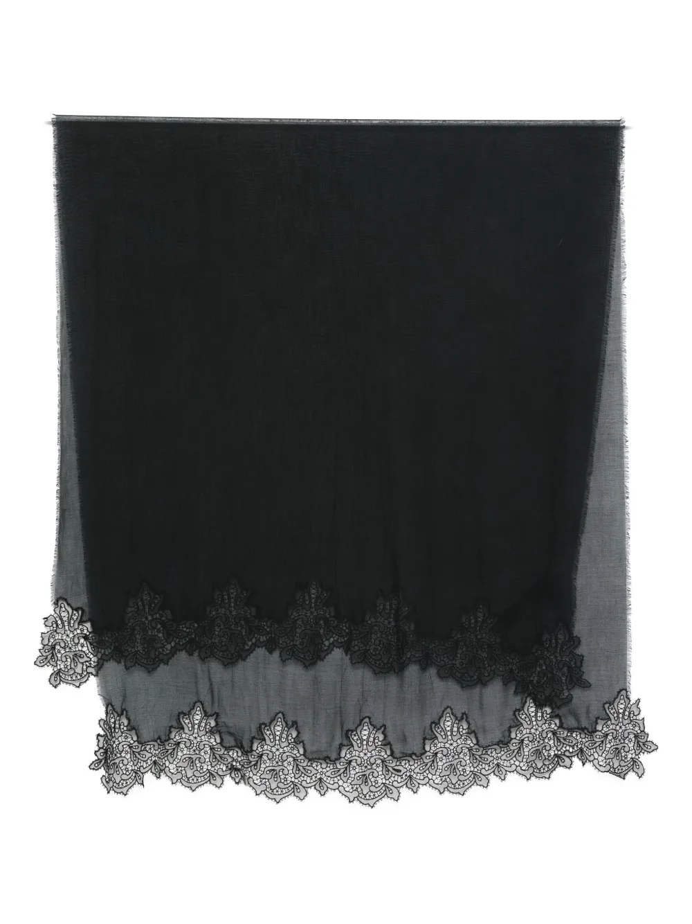 Ermanno Scervino Lace-trim Scarf In Brown