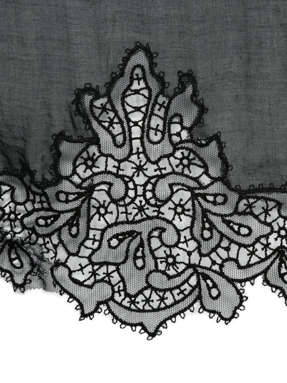 Ermanno Scervino Lace-trim Scarf In Brown