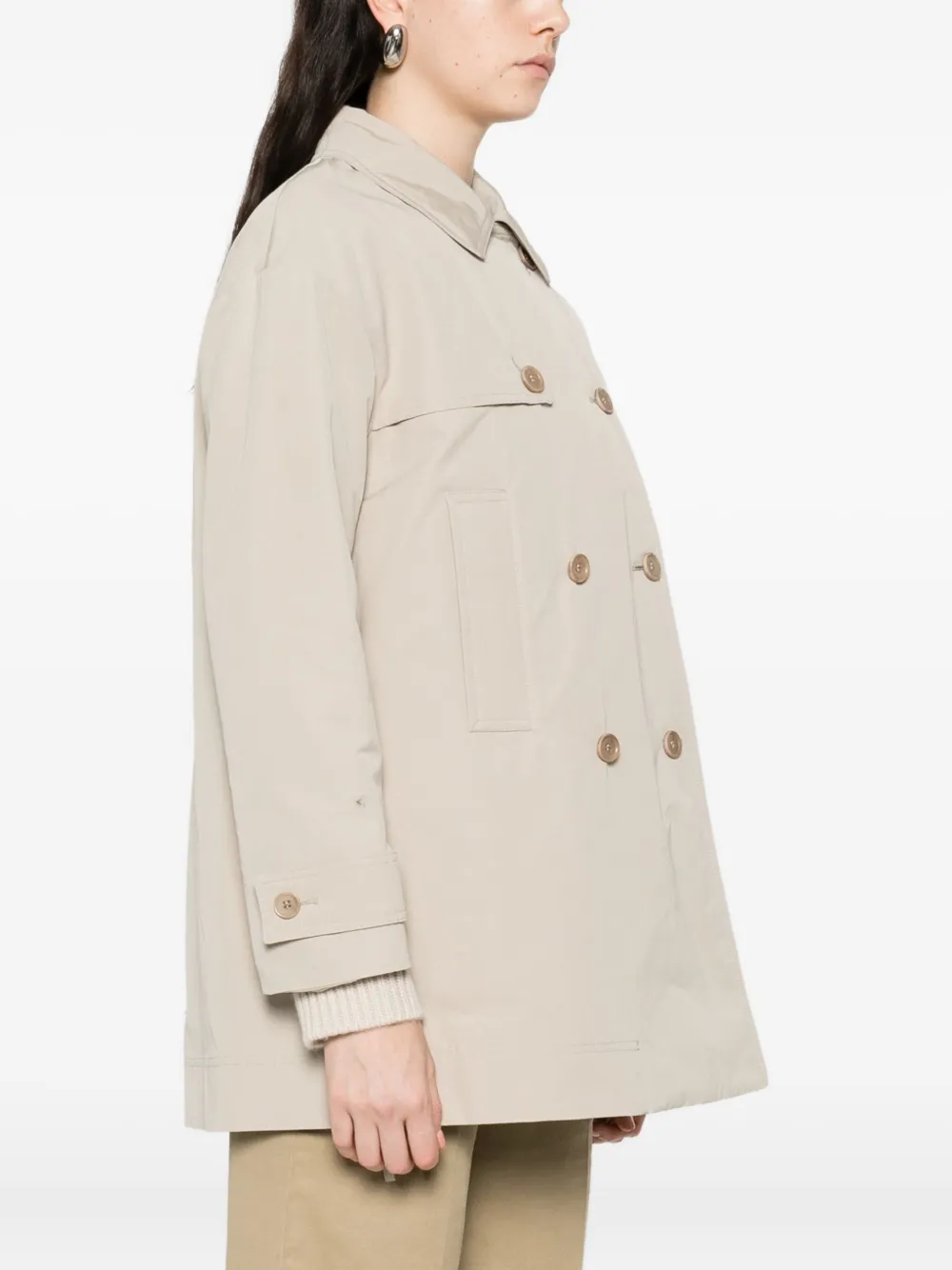 ASPESI Jas met dubbele rij knopen Beige