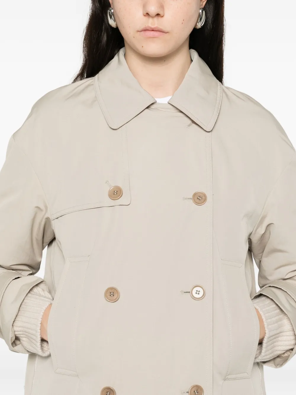 ASPESI Jas met dubbele rij knopen Beige