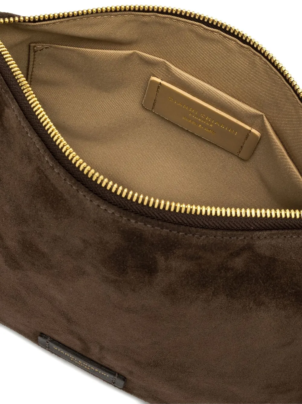 Gianni Chiarini Suede Strap Nora Clutch Bag In Brown
