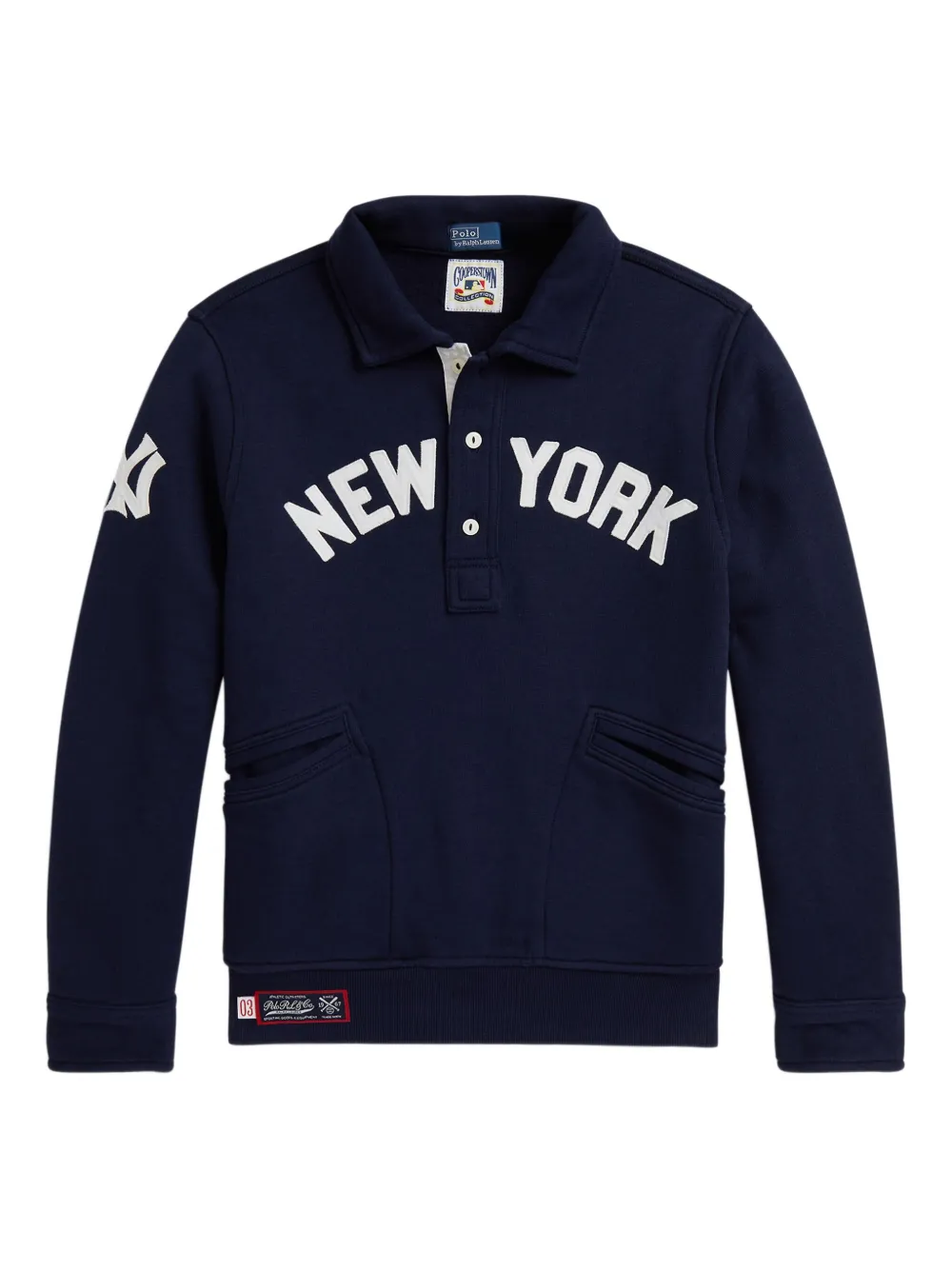 POLO RALPH LAUREN KIDS long-sleeve polo shirt - ブルー POLO RALPH LAUREN KIDS long-sleeve polo shirt - ブルー