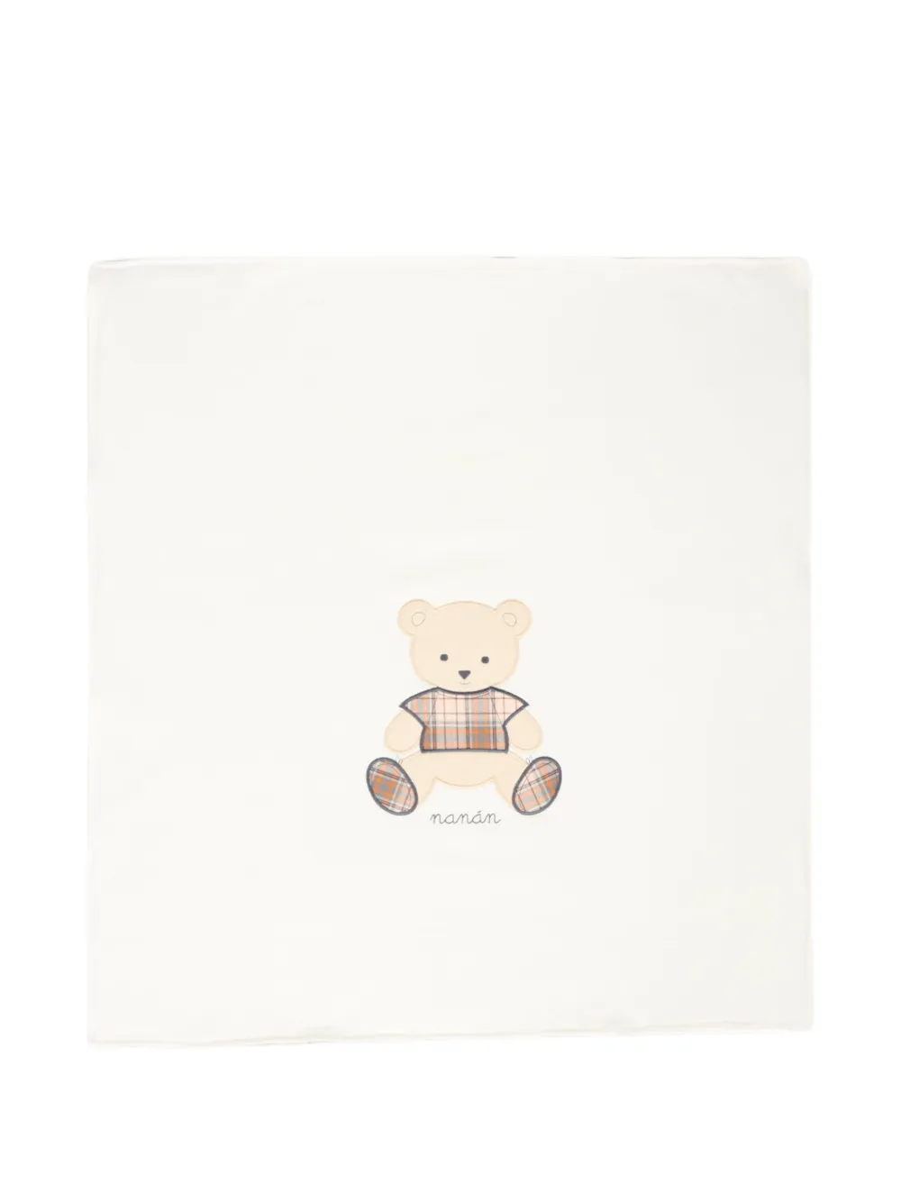 NANAN Katoenen geruite teddy deken Wit