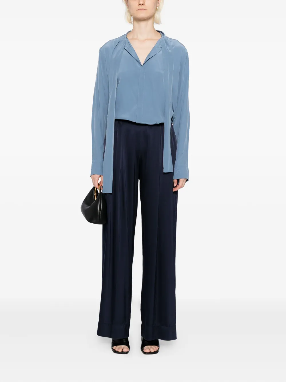 Forte Forte Satijnen broek - Blauw