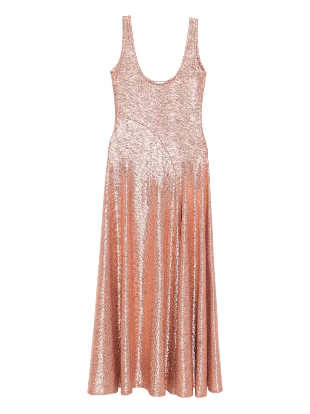Luxe De Valentina Fluted Maxi Dress In Pink