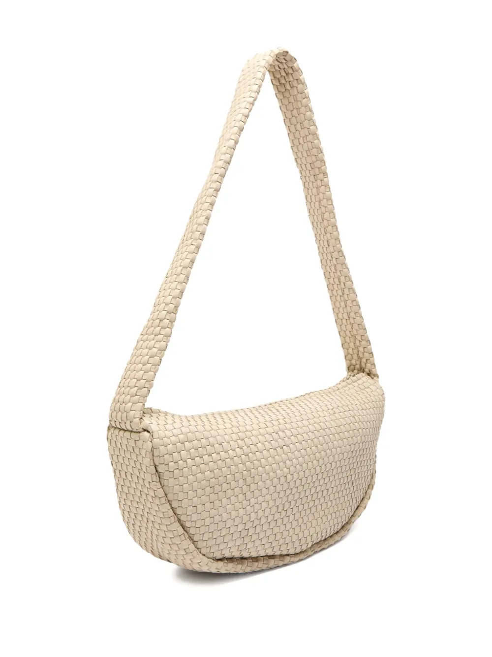 St. Agni Lattice Weave Crescent shoulder bag - Beige