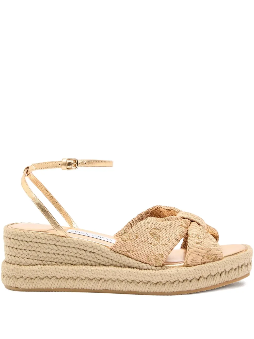 Jimmy Choo 60mm Aella Wedge Sandals In Brown