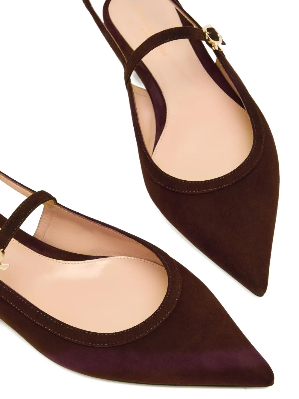 Gianvito Rossi Slingback-buckle Ballet Flats In Red