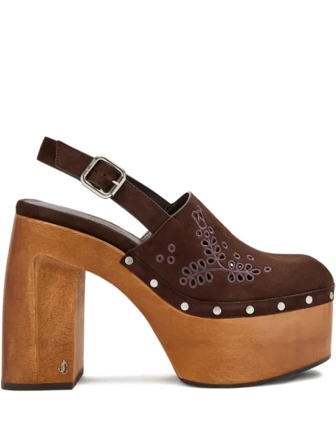 Jimmy Choo zuecos Alida bordados con plataforma 135mm