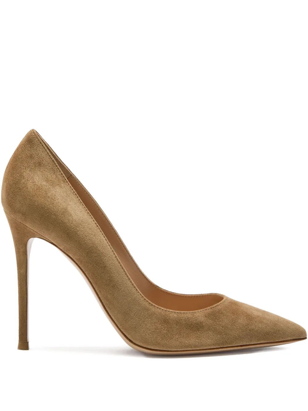 Gianvito Rossi 105mm suede pointed pump Bruin